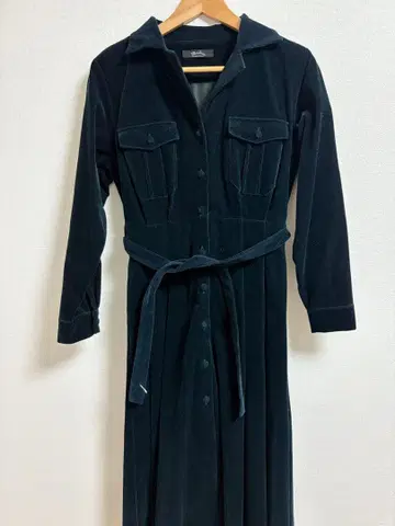 다크 그린 벨로아 원피스