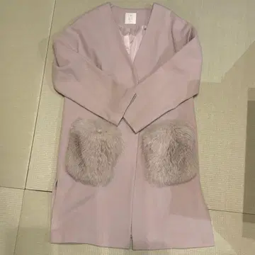 AG byAquagirl 얇은 핑크 퍼 체스터 코트