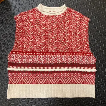 LILASIC 니트 베스트 빨간색/크림 F