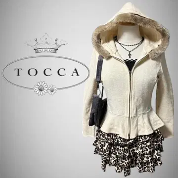 TOCCA 토카 니트 후드티 지퍼 후드티 퍼 후드 부착 Y2K