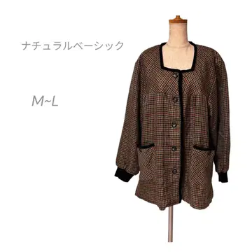 내추럴 베이직 노카라 자켓 M~L 보아 안감 리브 소매