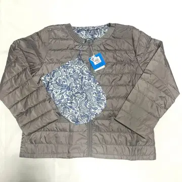 뒷면 프린트 얇고 가벼운 다운 자켓 미사용품