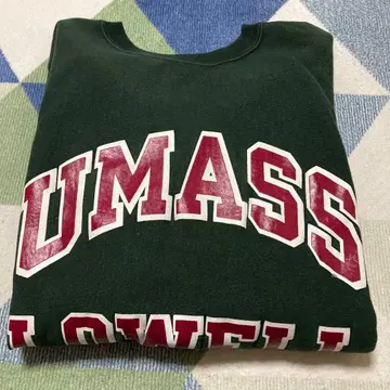 90s Champion 다크 그린 리버스 위브 자수 택 USA 제조 L