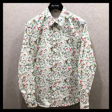폴스미스 긴팔 셔츠 M 사이즈 꽃무늬 그린 계열