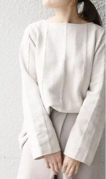 SHIPS 긴팔 블라우스 기모 케이블 풀오버 프리 사이즈
