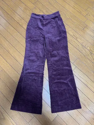 SNIDEL 퍼플 코듀로이 플레어 팬츠