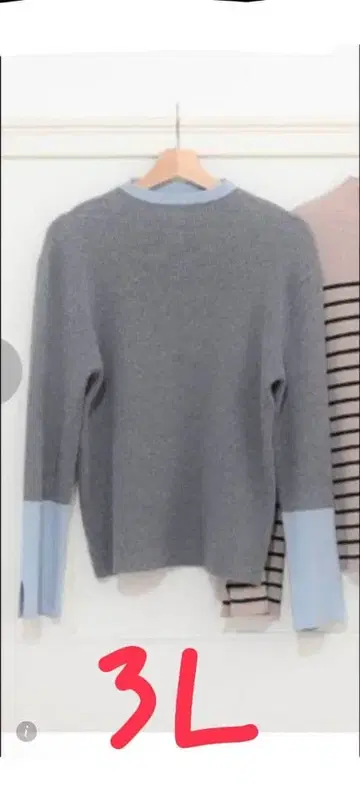 시마무라 komachi aimee que 배색 니트 풀오버 3L