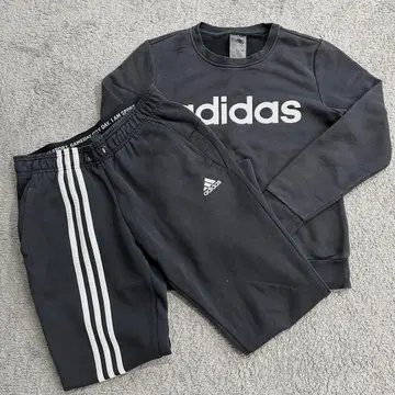 adidas 블랙 맨투맨 셋업