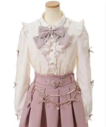 [ LIZLISA ] 레이스 슬래시 슬리브 블라우스