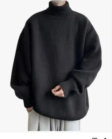스웨터 남성용 터틀넥 빅 사이즈 루즈핏 니트 스웨터
