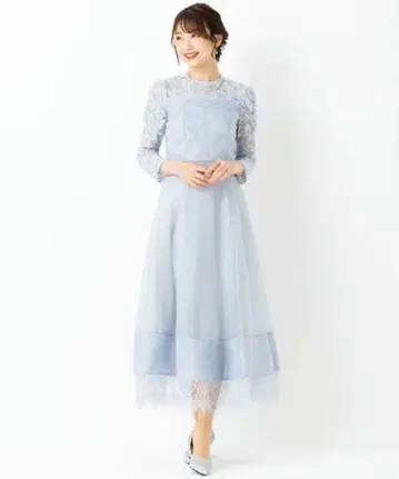 스나이델 SNIDEL 볼륨 플레어 레이스 도킹 드레스