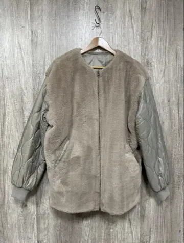 그레이 인조 모피 자켓