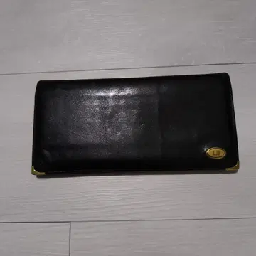 dunhill 블랙 장지갑 골드 트리밍