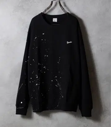 넘버나인 밴딩 페인트 캥거루 포켓 맨투맨 새상품 M 사이즈