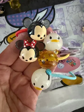 디즈니 캐릭터 머리끈 5개 세트