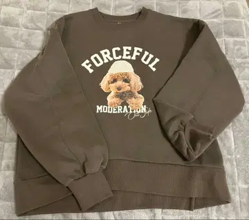 시마무라 토이 푸들 속기모 도그 프린트 맨투맨