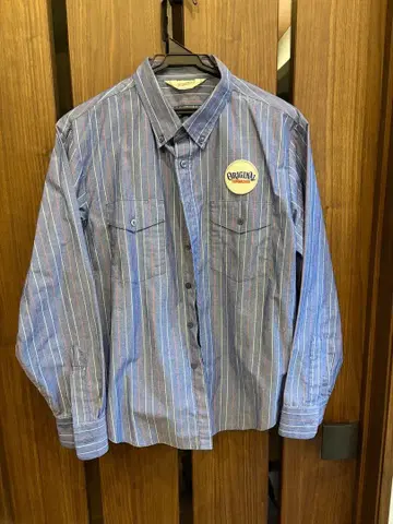 텐더로인 블루 화이트 스트라이프 셔츠 XS