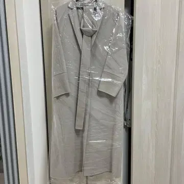 리본 포함 베이지 롱 코트 사이즈 0