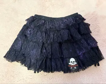 HIDEROCK 블랙 레이스 플레어 스커트