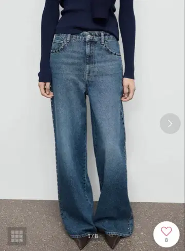 MANGO 데님 와이드 데님 팬츠 32 사이즈