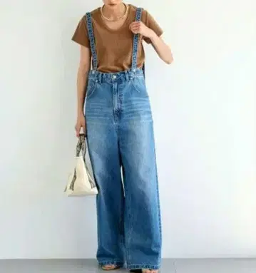 밴야드 스톰 서스펜더 와이드 데님 팬츠 살로펫