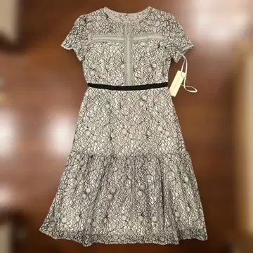 데뷔 드 피오레 자수 롱 원피스