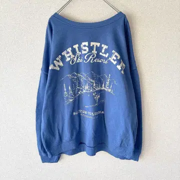 WHISTLER 위슬러 스키 아웃도어 산 프린트 캐나다 파랑