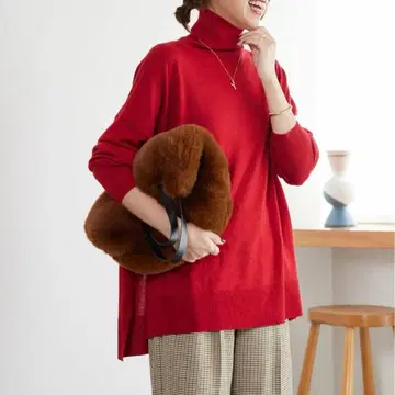 저널 스탠다드 리룸 BiellaYarn 와이드 터틀넥 빨간색