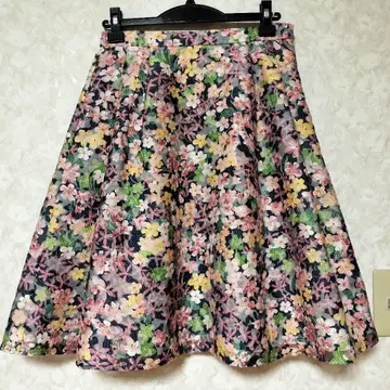 토카 스커트 4 플리마켓 꽃무늬 자수 TOCCA 허리밴딩