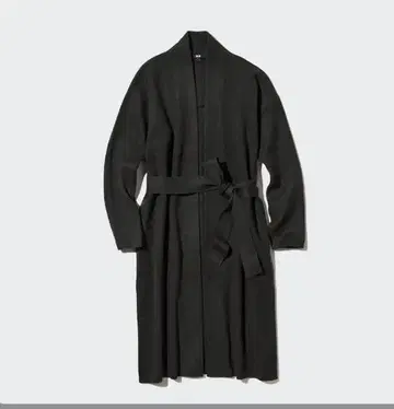 [ 새상품 ] UNIQLO 수플레얀 벨 롱 코트 M 다크 그레이