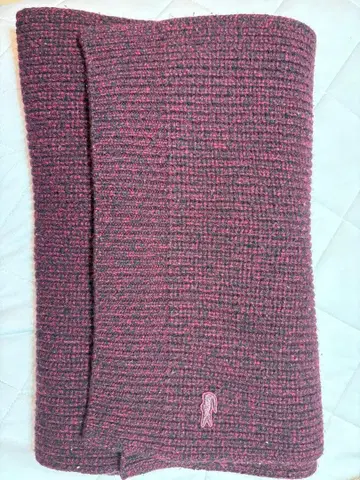 라코스테 울 혼방 리브 머플러 와인 레드