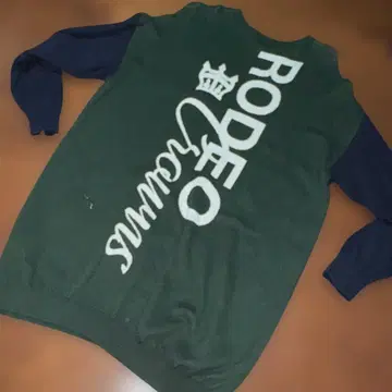 미착용 로데오 크라운즈 로고 긴팔 니트 원피스 바이컬러