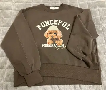 속기모 맨투맨 토이 푸들 도그 프린트