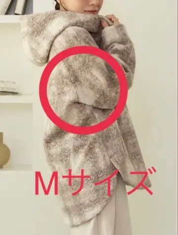 시마무라 yumi 체크 보아 블루종 M 사이즈