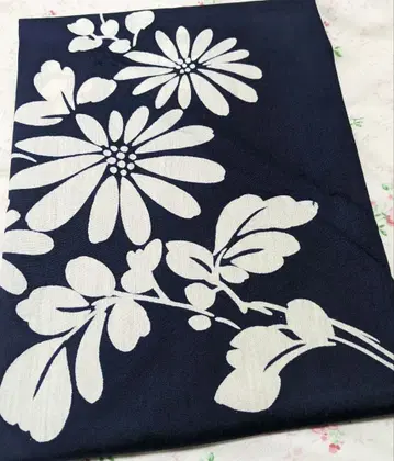 네이비 바탕 꽃무늬 보자기 꽃 쇼와 레트로 앤티크 보자기 대형