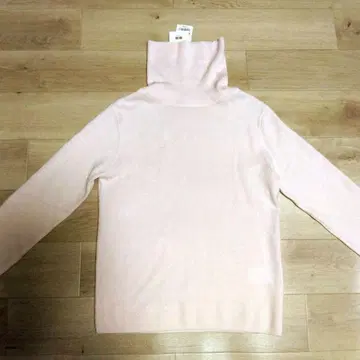 미사용 XS 유니클로 캐시미어 터틀넥 스웨터 11 핑크