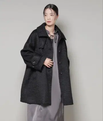 나노 유니버스 부클레 스탠드 카라 미들 코트