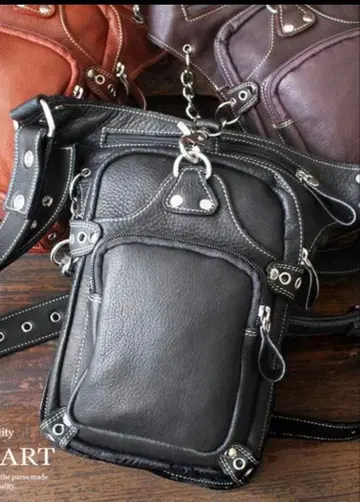 레그백 천연 가죽 남성용 라이더스 장지갑 수납 바이커