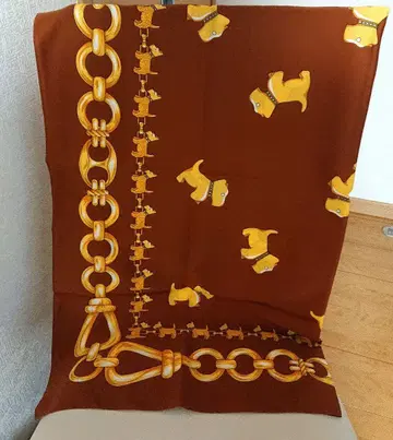 테리어 패턴 이탈리아제 스카프 폴리에스테르 빈티지 브라운