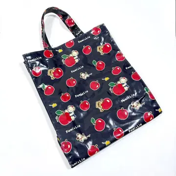 [ 파미리아 ] 토트백 세로형 사과 리아짱 네이비 A4 비닐
