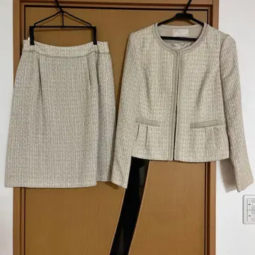 any sis 트위드풍 자켓 & 스커트 세트