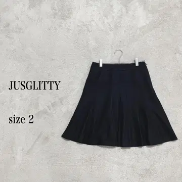 JUSGLITTY 블랙 플레어 스커트 사이즈 2(M)
