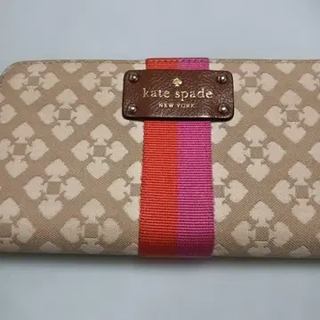 케이트 스페이드 장지갑 아이보리 오렌지 스트라이프
