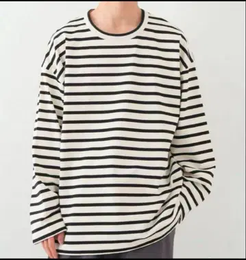 위위 보더 롱 슬리브 셔츠