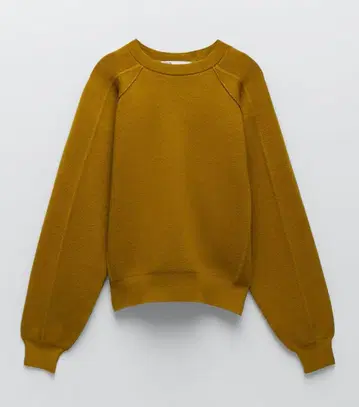 심리스 니트 스웨트 셔츠 머스타드