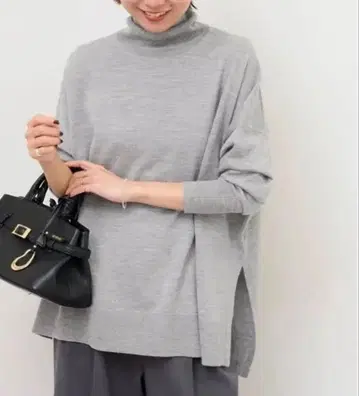 저널 스탠다드 리룸 워셔블 와이드 터틀넥 그레이