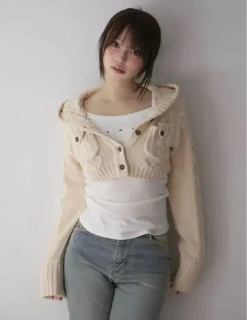 ANDMARY Mary 로고 케이블 니트 세트