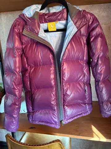 AIGLE 에이글 로고 후드 다운 자켓 퍼플 여성용