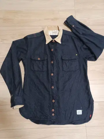 아나크로노름 (Anachronorm)의 가죽 절개 버튼 다운 울 셔츠