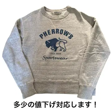 PHERROW'S 맨투맨 양면 V 그레이 아메카지 빈티지